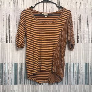 Yellow and Gray Striped Shirt by Haani